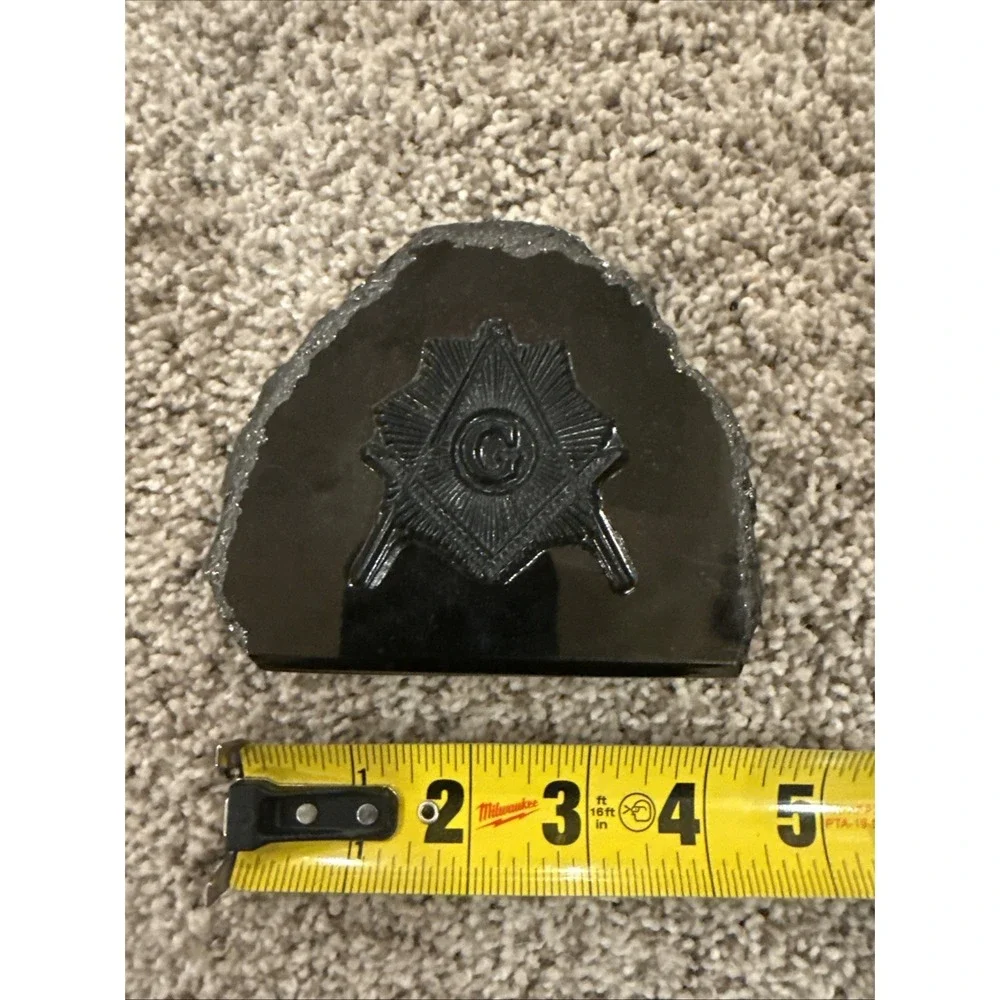 Masonic Pennsylvania Hard Coal Paperweight Freemason Desk Decor